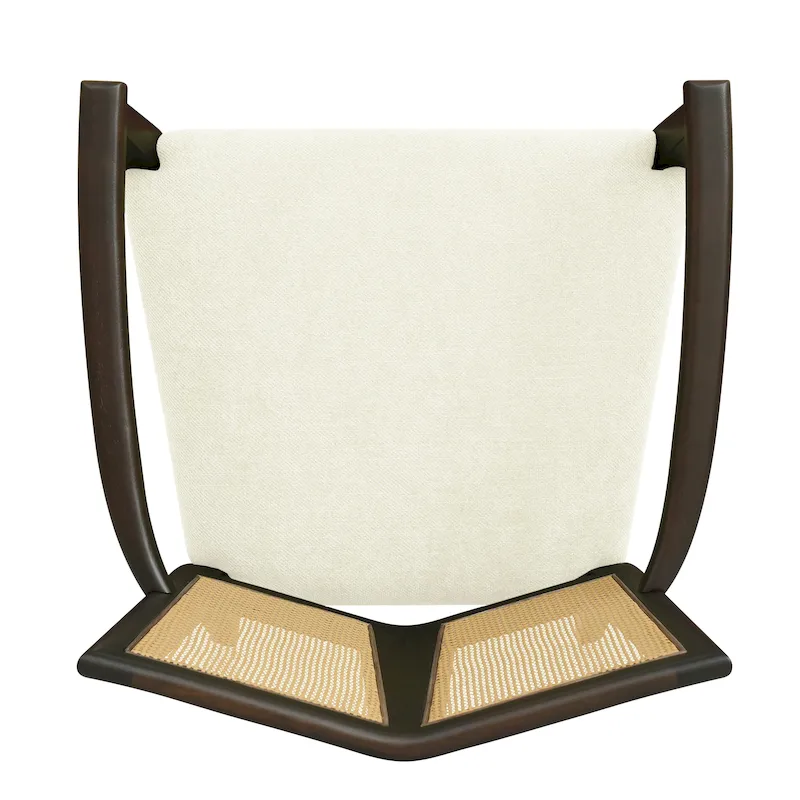 Christopher Knight Home - Harrison Mid-Century Upholstered Arm Dining Chair Set of 2 with Rattan Back