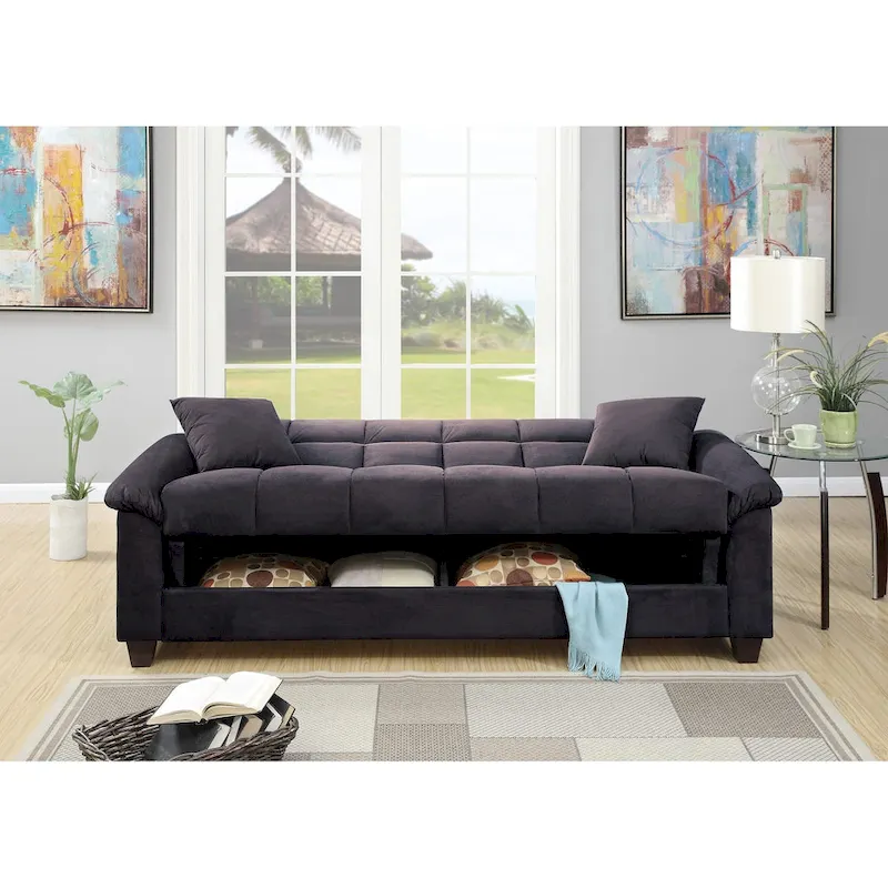 Microfiber Adjustable Sofa with Storage