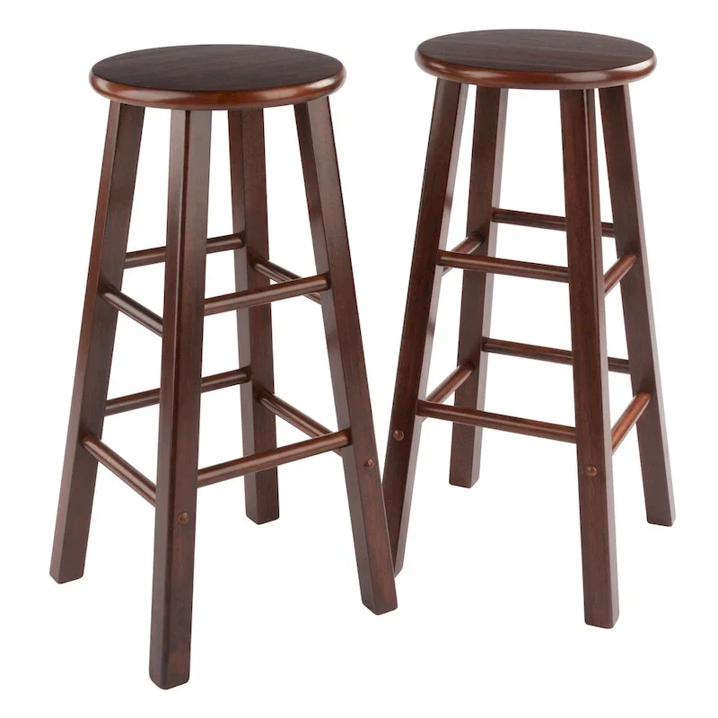 Bar Stools, 2-Pc Set, Walnut