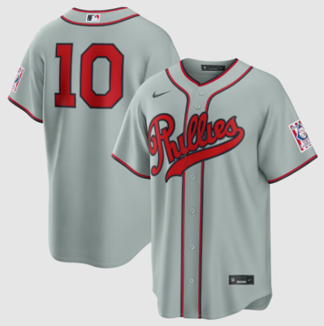 Philadelphia Phillies J.T. Realmuto Gray 2026 Field of Dreams Stadium Jersey
