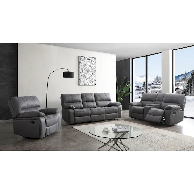Microfiber Reclining Sofa, Loveseat and Chair