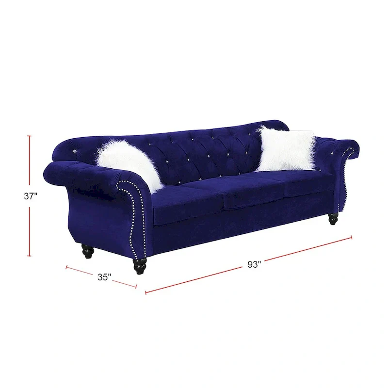 Living Room Sofa with Button Tufted Back