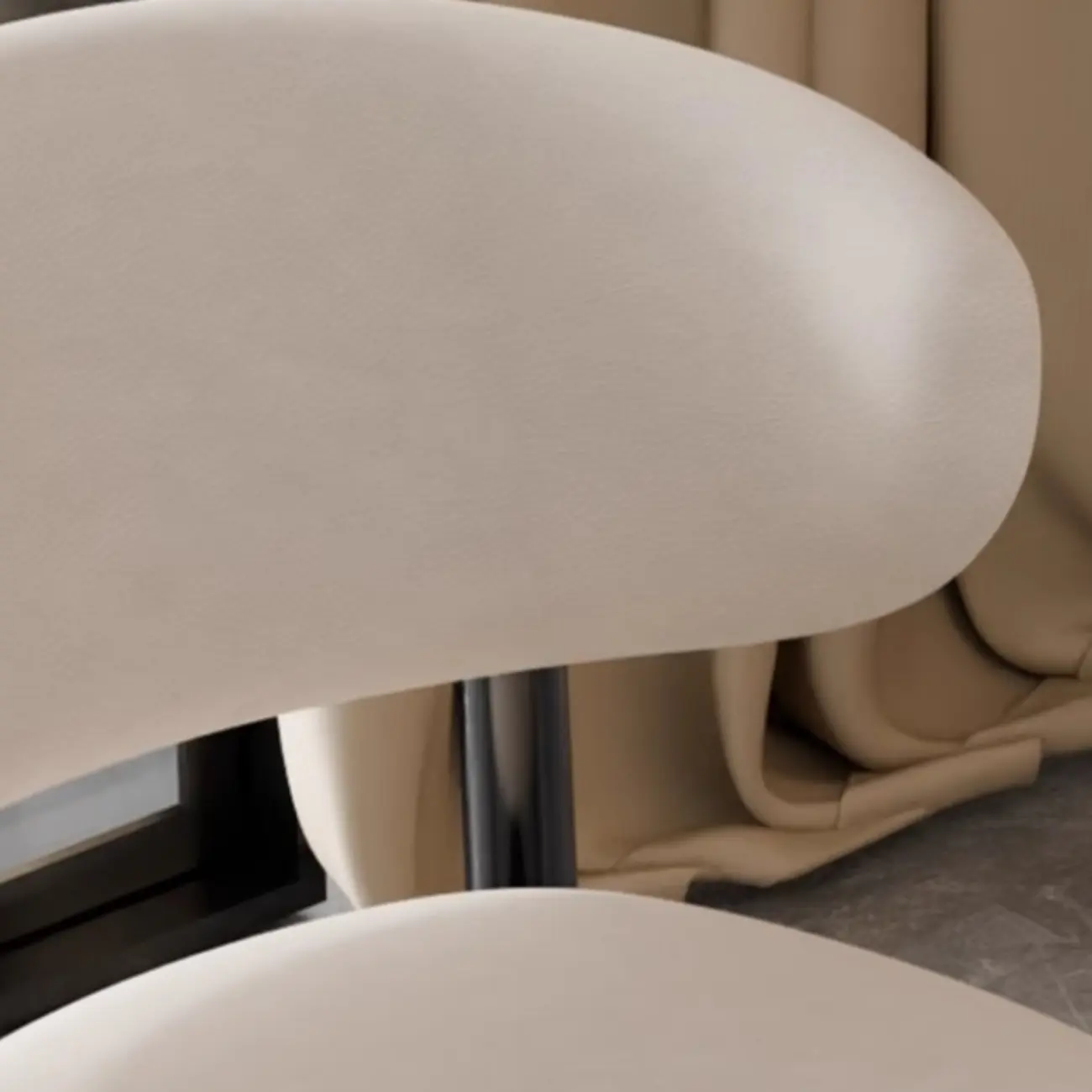 Art Deco Low Back Counter Height Leather Bar Stool