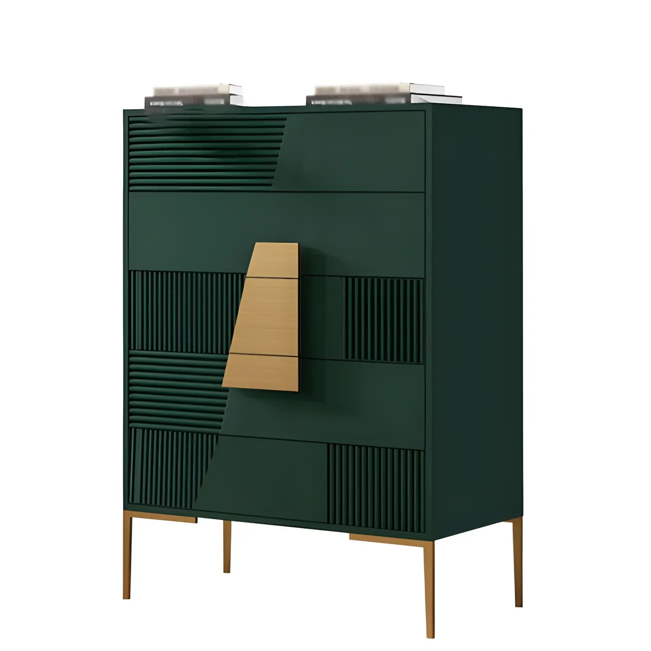 Elegant Wooden Sideboard with Drawers in Green/Grey