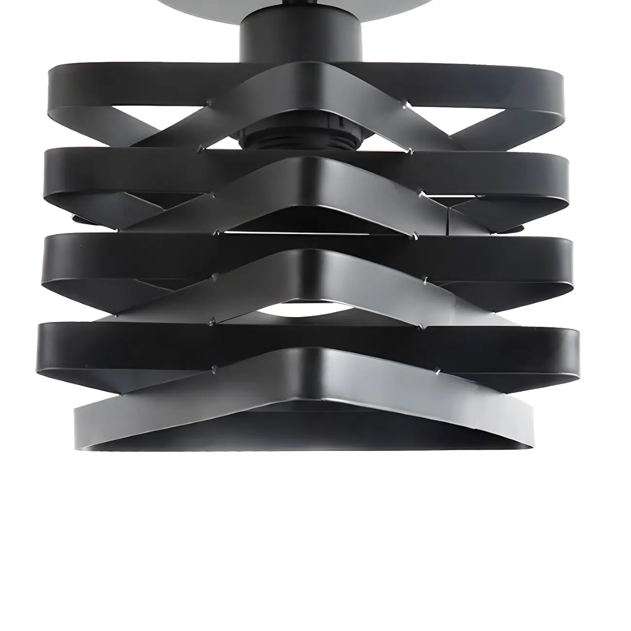 Industrial Geometric Black Iron Hallway Semi Flush Ceiling Light