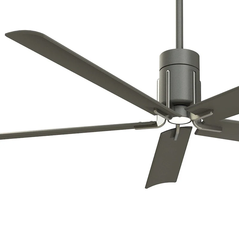 Minka Aire Clean Grey Iron Nickel 5 Blade 60 Inch LED Ceiling Fan - 8' x 11'