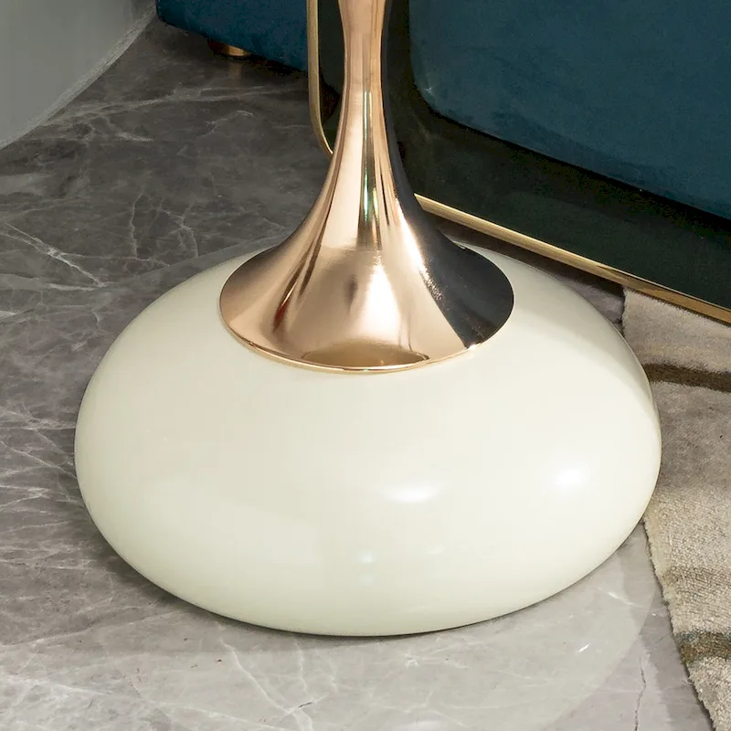 14.96 Gold Finish Carbon Steel Side Table, Modern Design