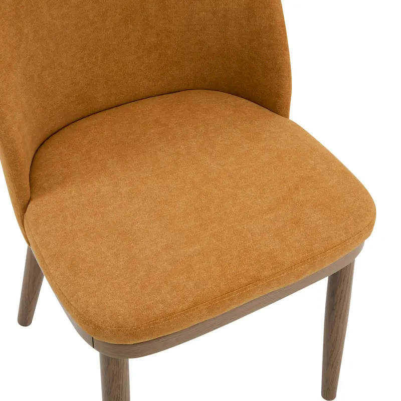 Gray Fabric Upholstered Dining Chair with Wood Frame