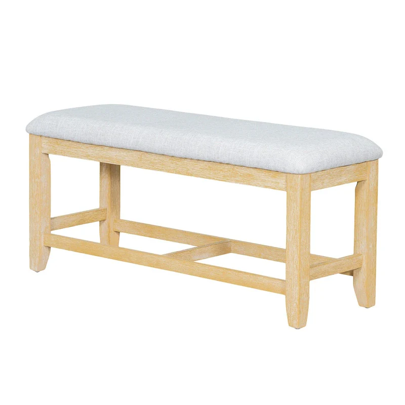 6-Piece Farmhouse Extendable Dining Set with Leaf & Bench