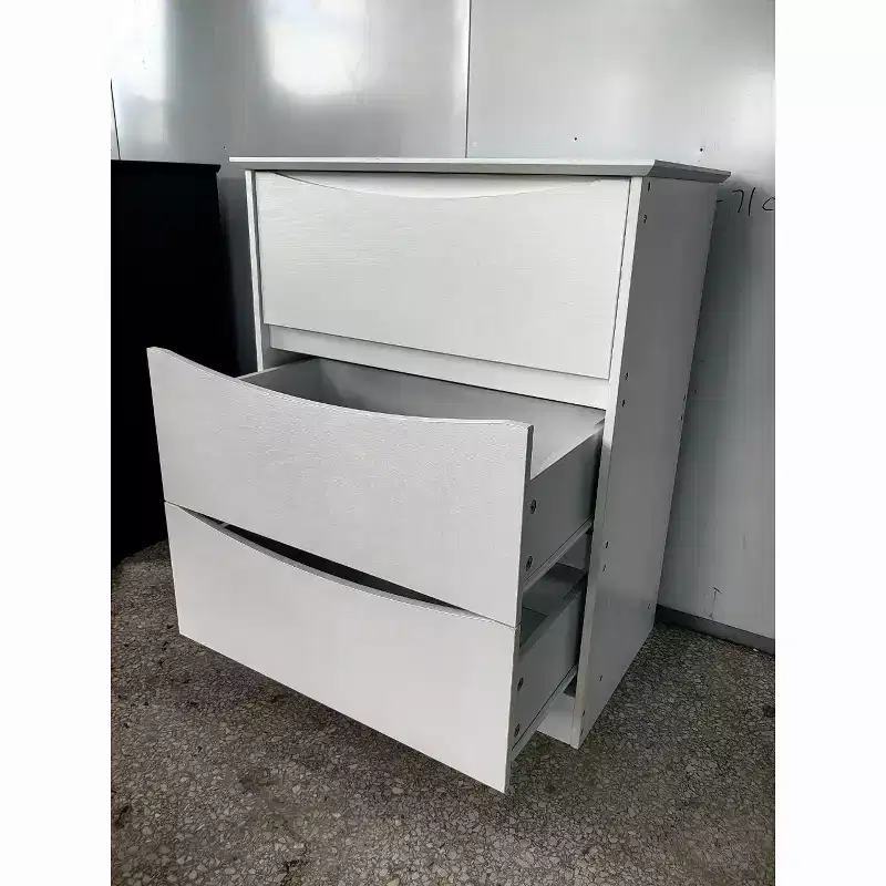 Wooden Dresser with 3 Drawers, Tall Modern Closet with Deep Storage, Large Chest of Drawers with Wide Top, Long Storage Dresser for Bedroom