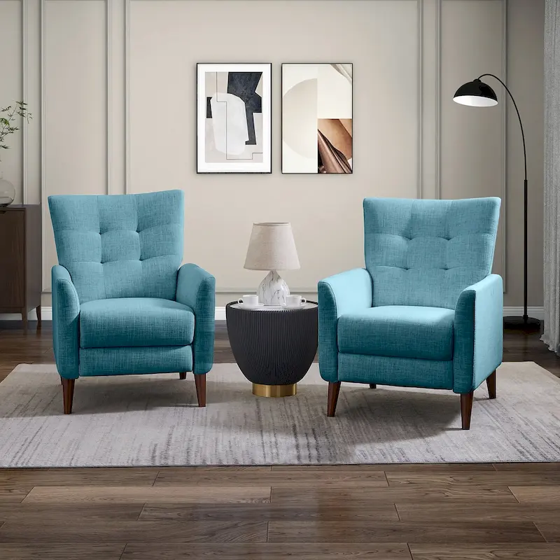 Modern Manual Recliner with Solid Wooden Legs