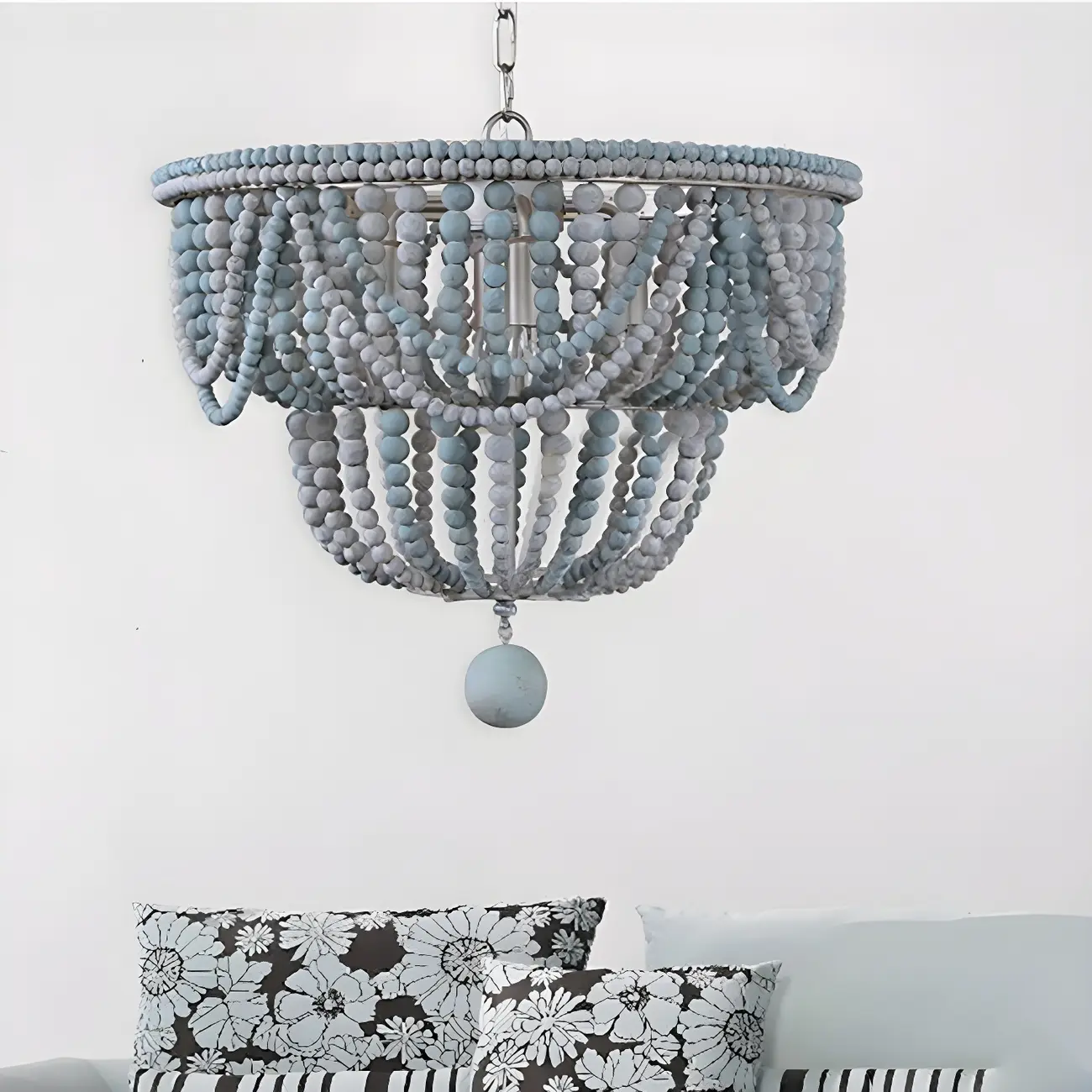 Bohemian Blue 4-Light Adjustable Hanging Chandelier