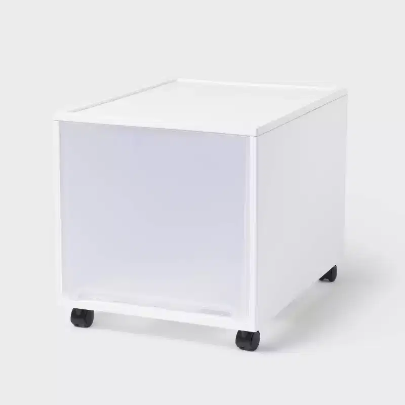 Modern Tall Narrow Drawer with Caster Wheel with Lock White 1pc - Brightroom™