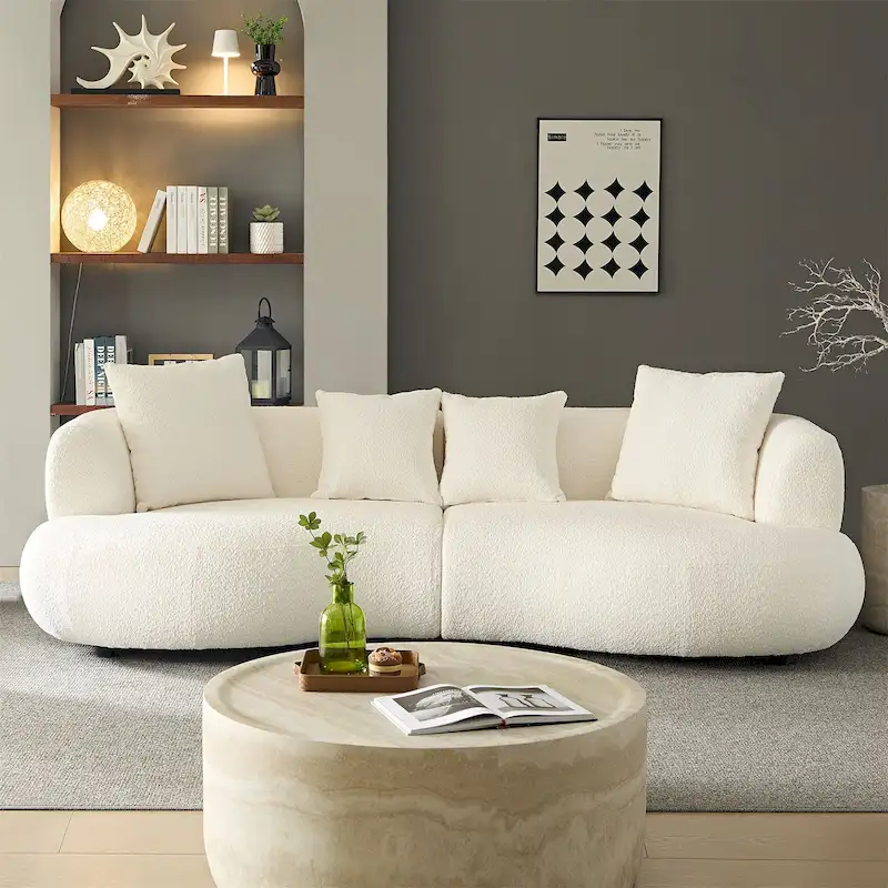 Mid Century Modern Sectional Curved Sofa Couch