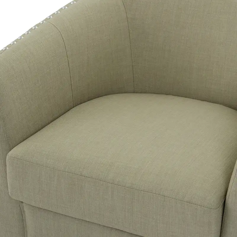 Upholstered Swivel Accent Chairs with Nailhead Trim, Set of 2
