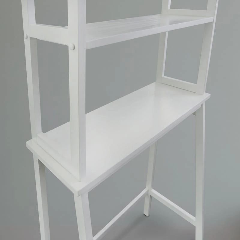 Spacesaver Solid Wood Over The Toilet Rack with Shelves - N/A