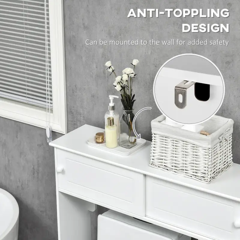 Over the Toilet Bathroom Cabinet with Adjustable Shelves