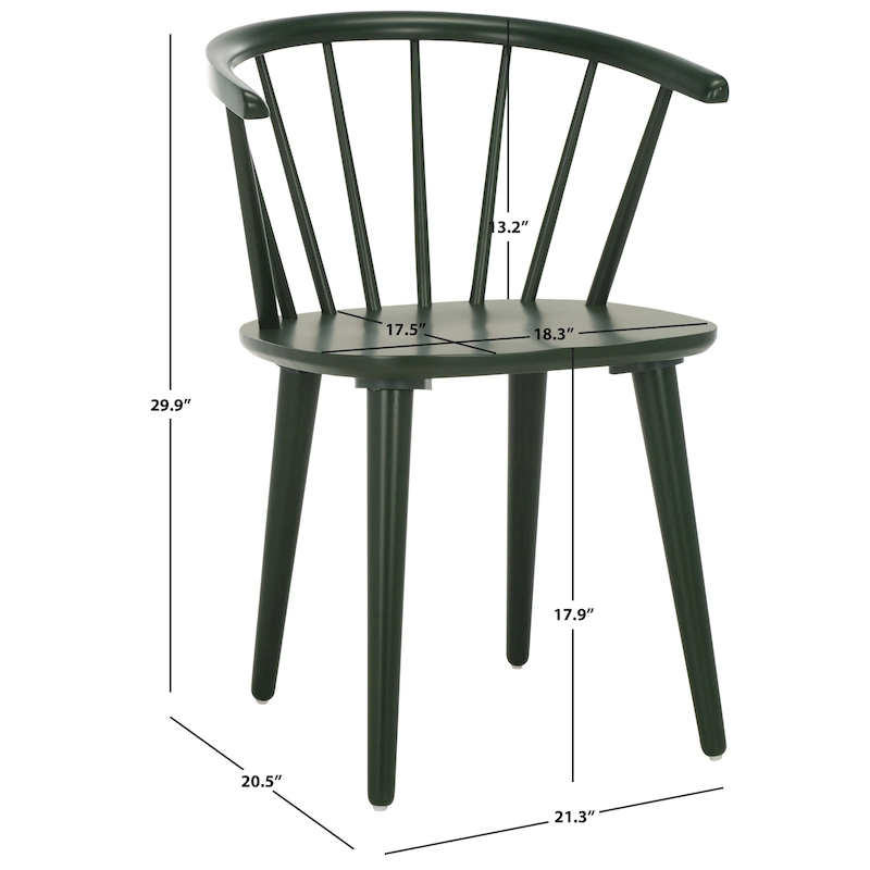 SAFAVIEH Home Blanchard 18-inch Curved Spindle Side Chair [SET of 2] - 21W x 21D x 30H