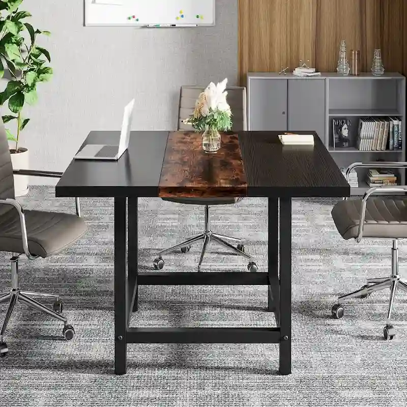6.5 Ft Conference Room Table, Rectangle 78.74L X 39.2W X 29.52H Inches,2 Separate Piece - 78.74L X 39.2W X 29.52H