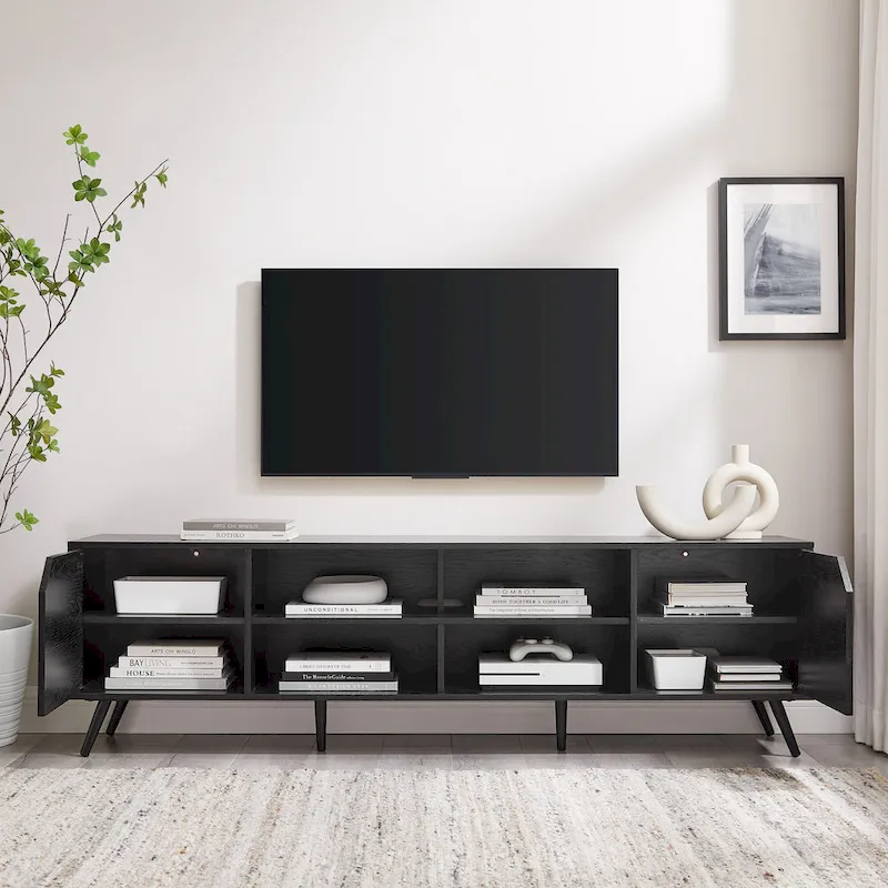 70-inch TV Stand with Storage Cabinets for Living Room