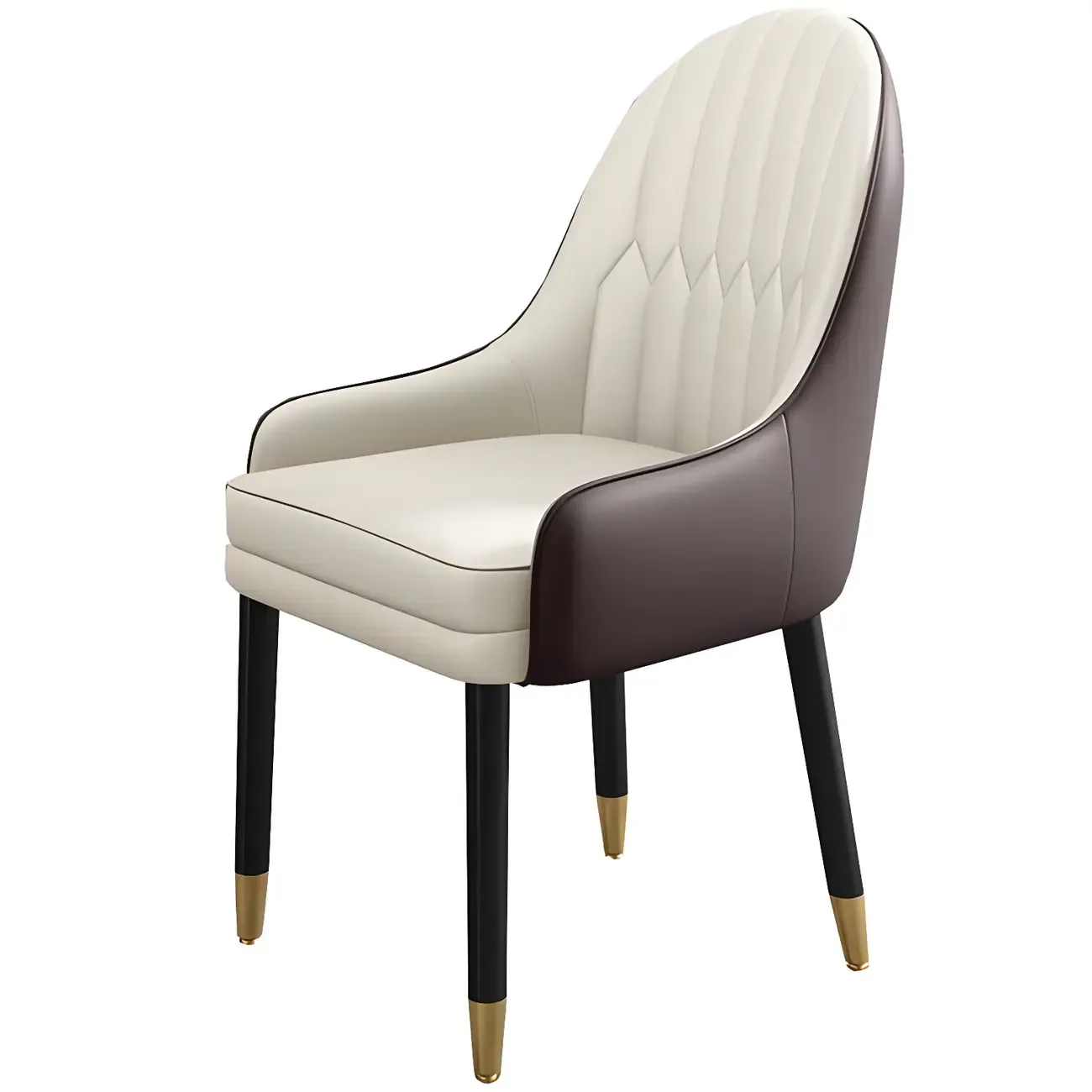 Modern Leather Upholstered Dining Chair with Arms