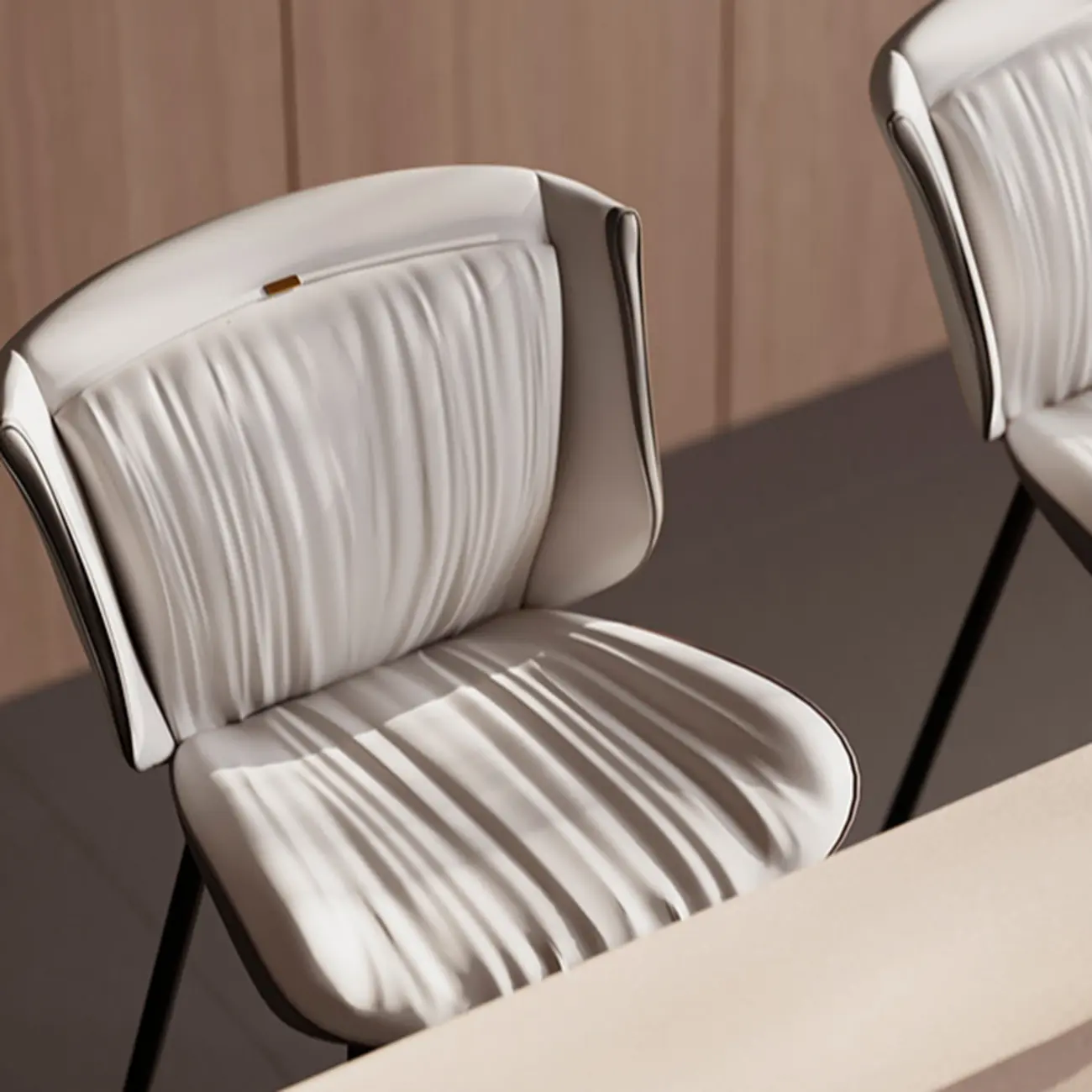 Modern Luxury Trapezoid Cushion Microfiber Leather Carbon Steel Bar Stool