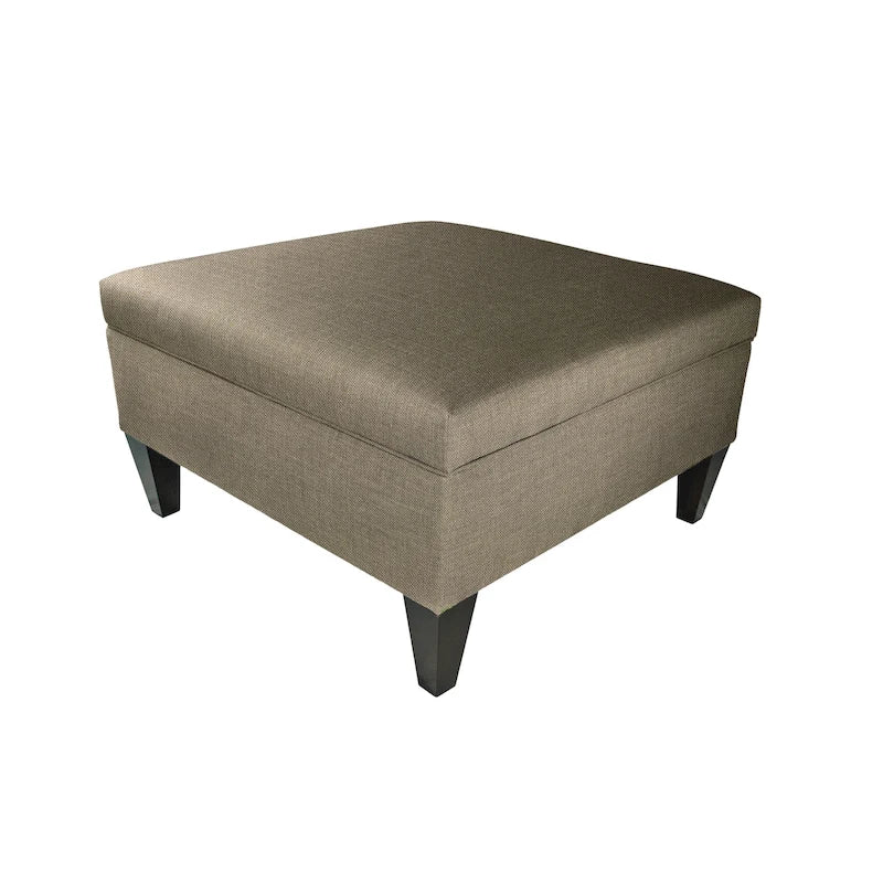 Espresso Upholstered Organizational Cocktail Ottoman Table
