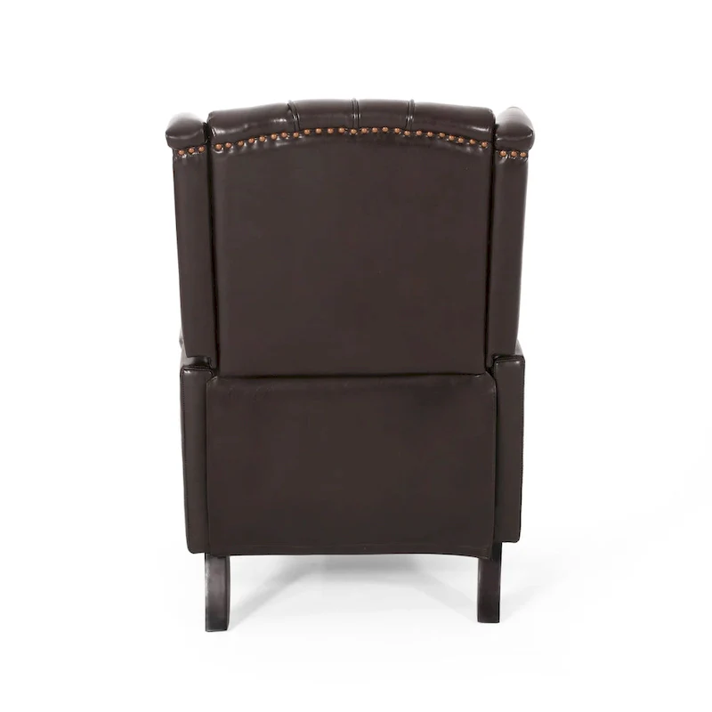 Classic Tufted Bonded Leather Recliner Set (2-Piece) with Nailhead Trim