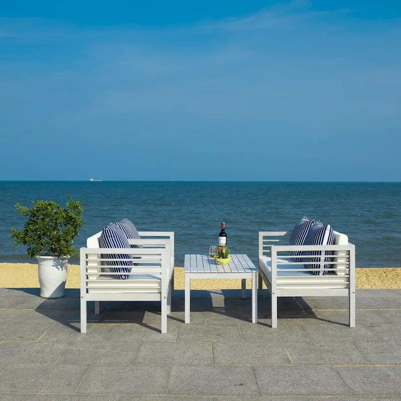 SAFAVIEH Outdoor Living Alda 4-piece Set with Accent Pillows - 51W x 26D x 26H