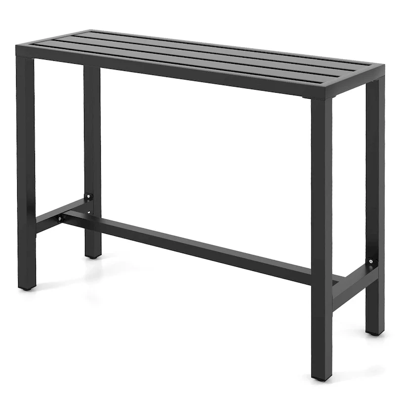 Black Outdoor Metal Bar Table for 2, 48