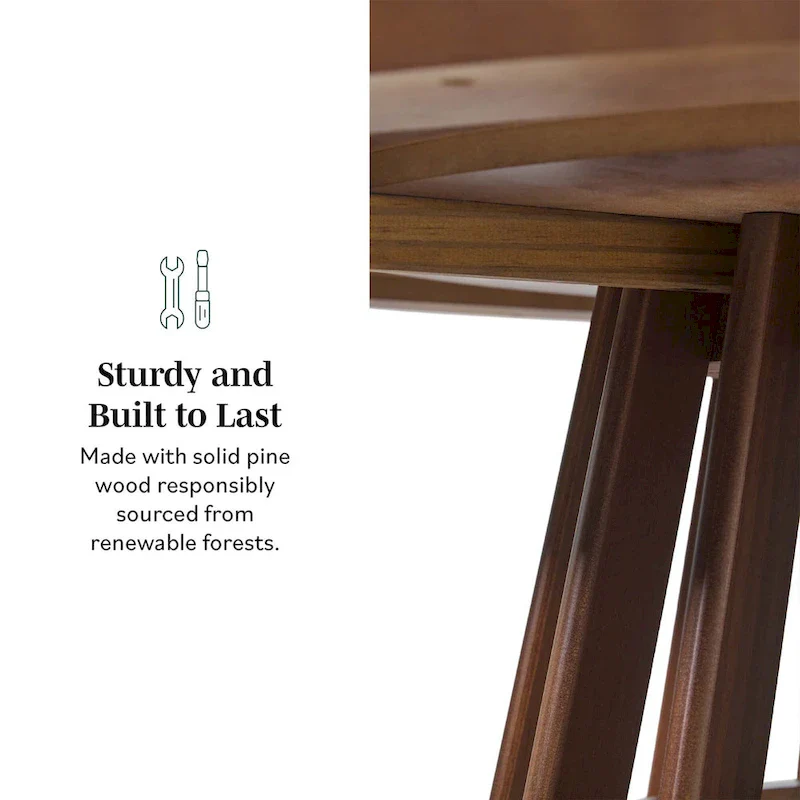 Middlebrook Designs 48 inch Round Slatted Wood Dining Table