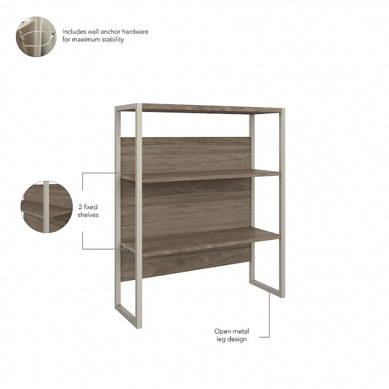 2-Drawer Lateral File Cabinet with Open Shelves