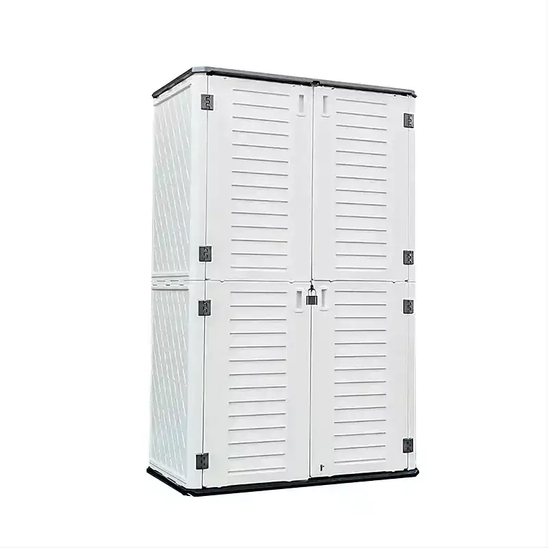 WELLFOR 380 gal Vertical Storage Deck Box Beige