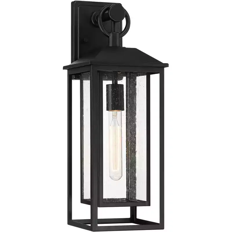 John Timberland Califa 20 High Traditional Outdoor Wall Light Fixture Mount Porch House Exterior Outside Weatherproof Black Clear Glass Shade