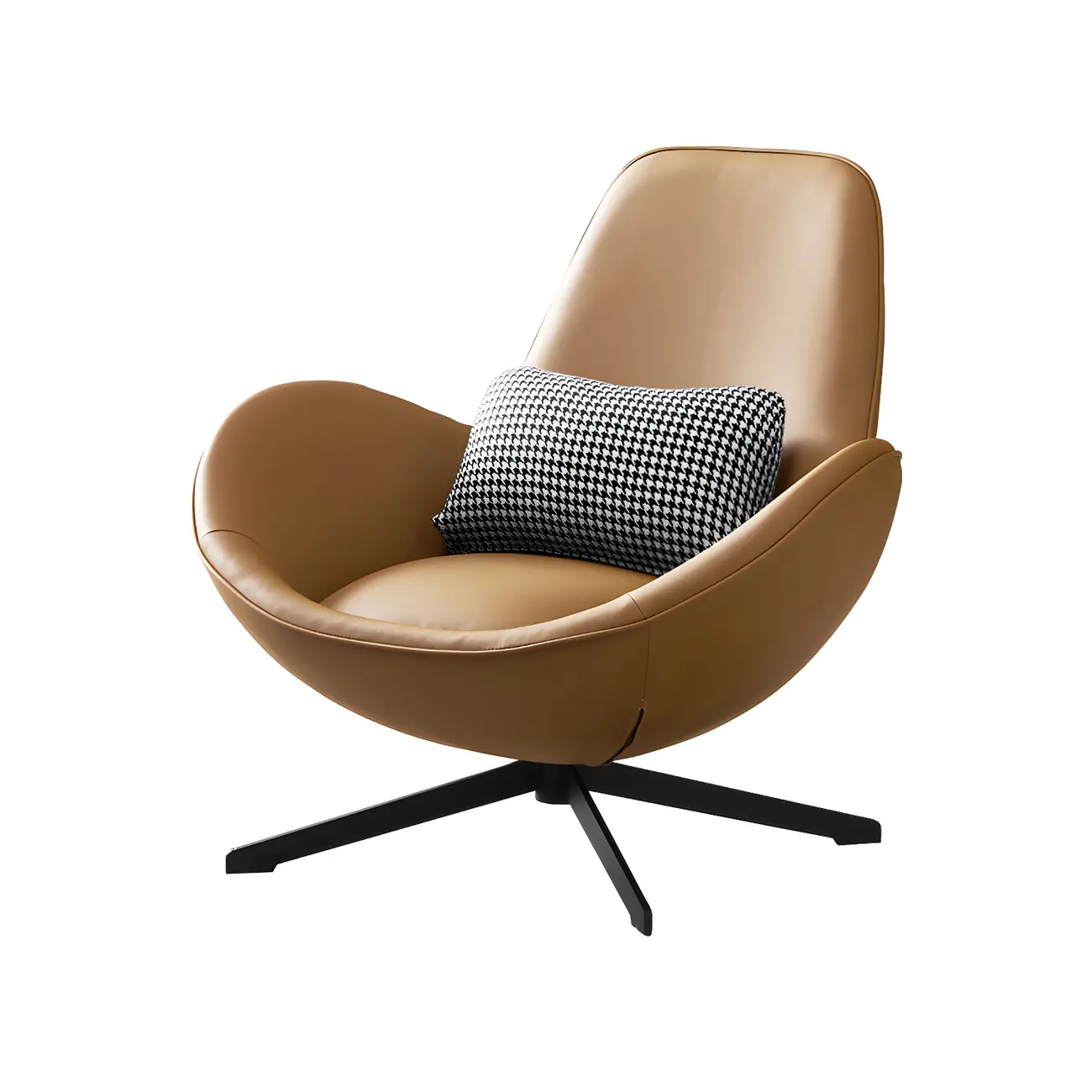 Modern Leather Accent Lounge Chair with Arms