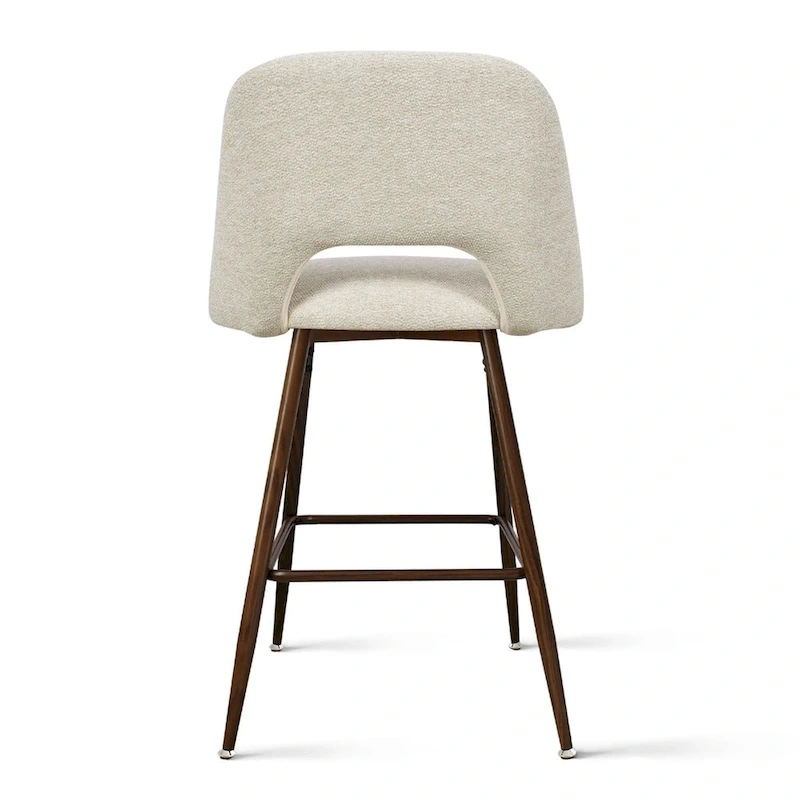 Upholstered Modern Bar Stool Walnut Leg (Set of 2)