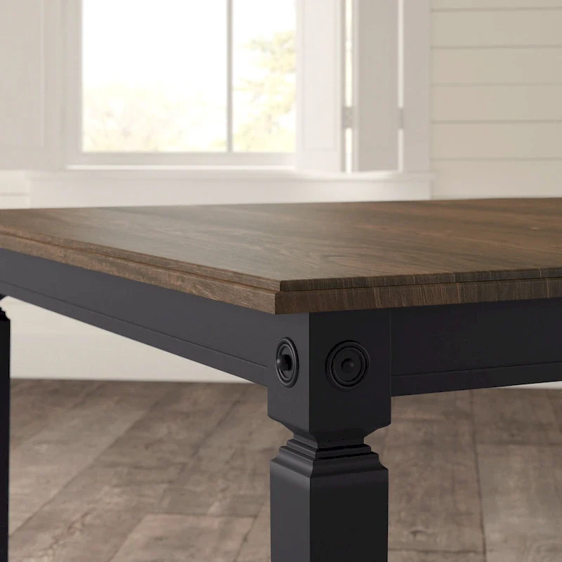 Glennwood Rubbed Black and Charcoal Rectangle Dining Table