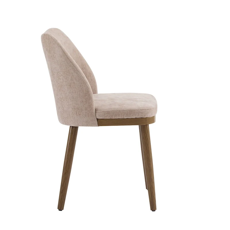 Gray Fabric Upholstered Dining Chair with Wood Frame
