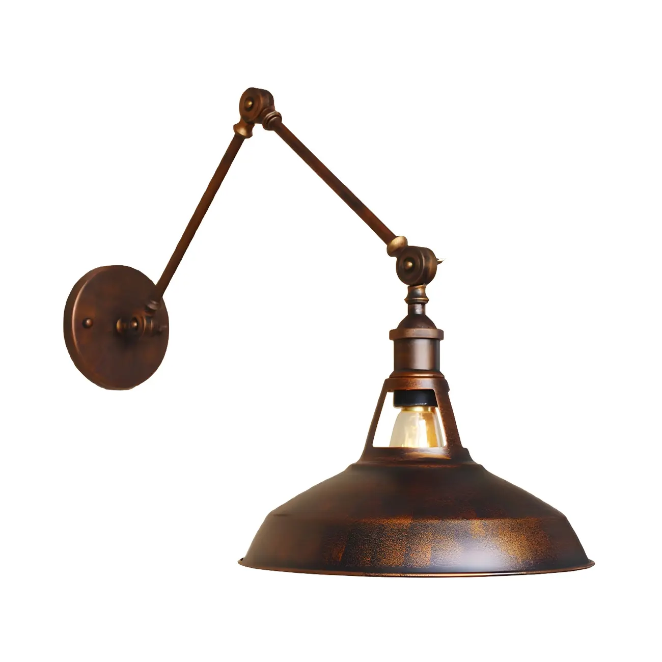 Industrial Barn Shade Adjustable Swing Arm Wall Light