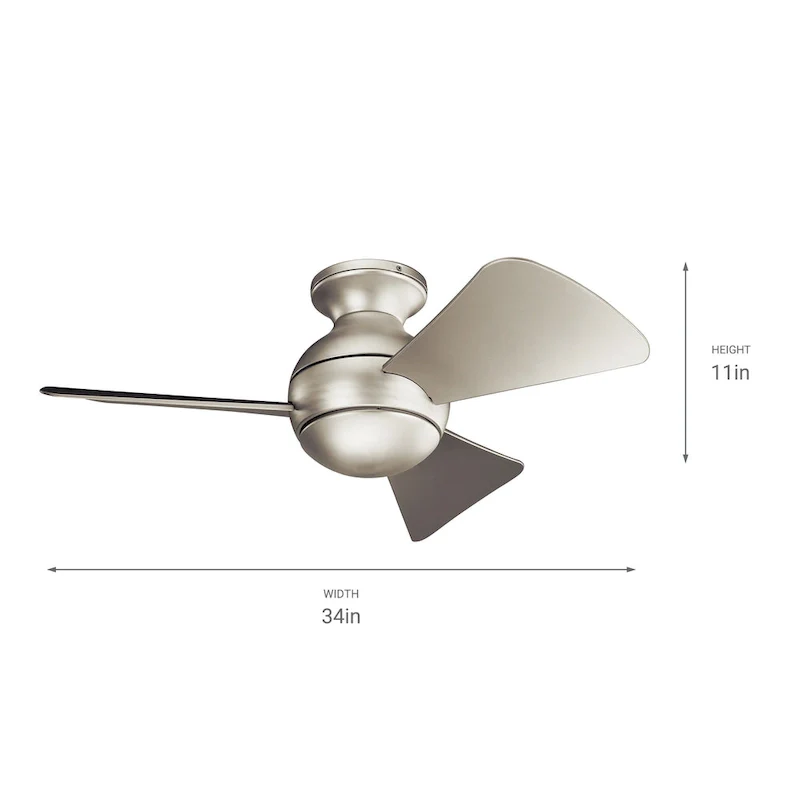 Kichler Lighting Sola Collection 34-inch Brushed Nickel LED Ceiling Fan