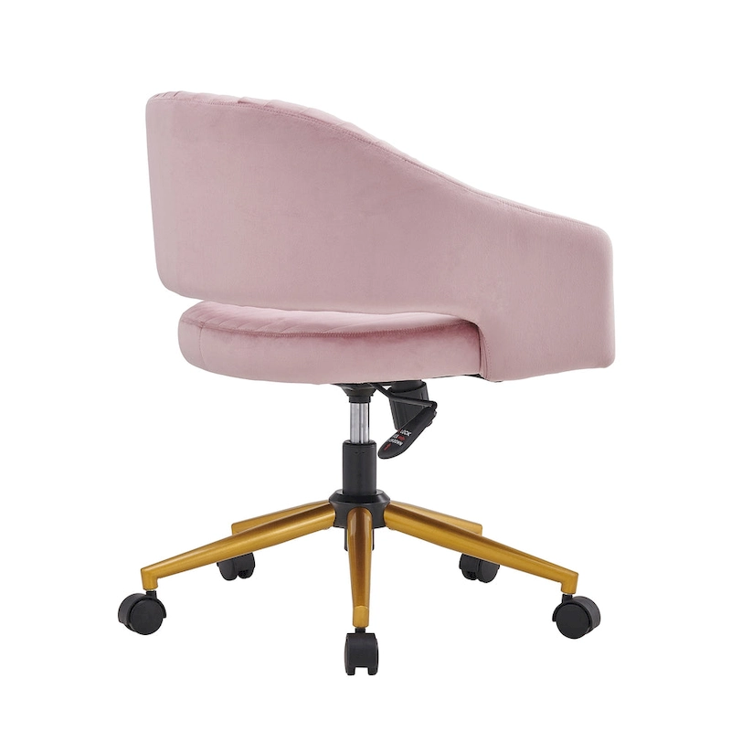 Modern Gold Office Chair Velvet Task Chair Swivel Height Adjustable Computer Chair