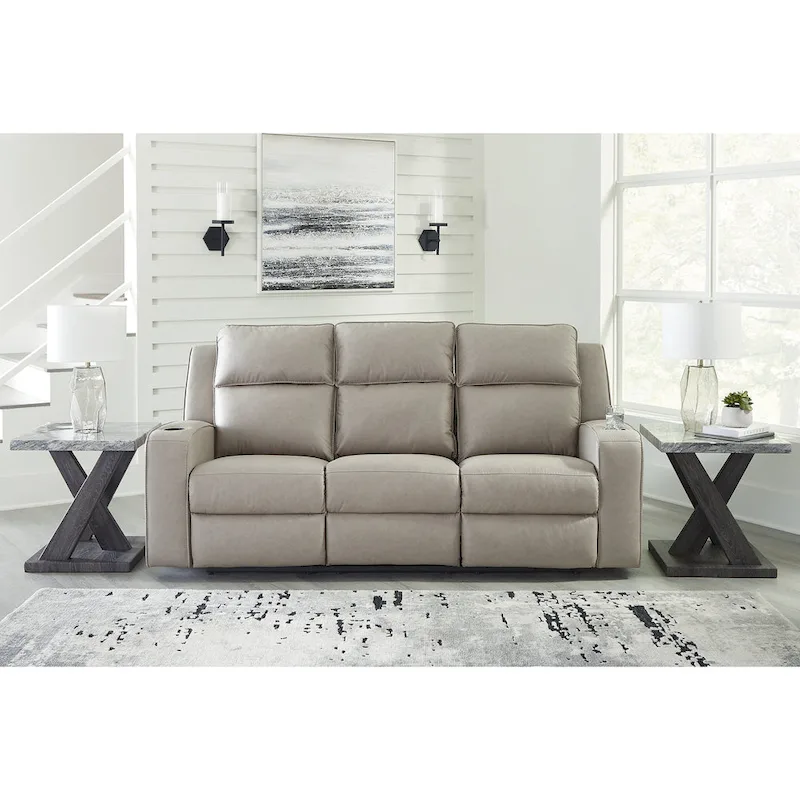 Pebble Reclining Sofa with Drop Down Table - 87W x 42D x 43H