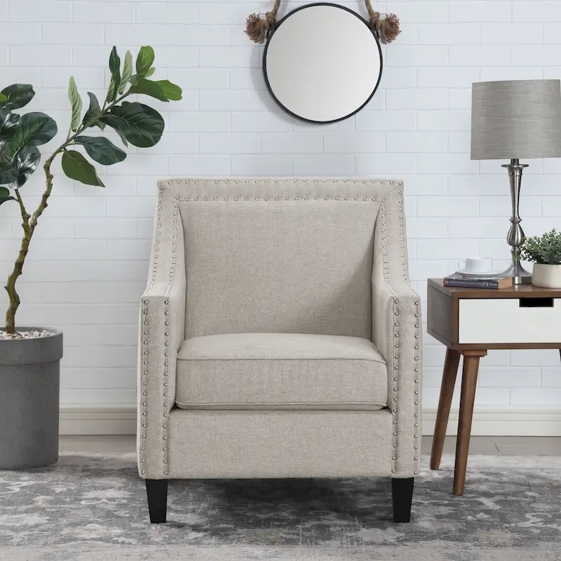 Erica Accent Armchair with Chrome Nailhead Trim