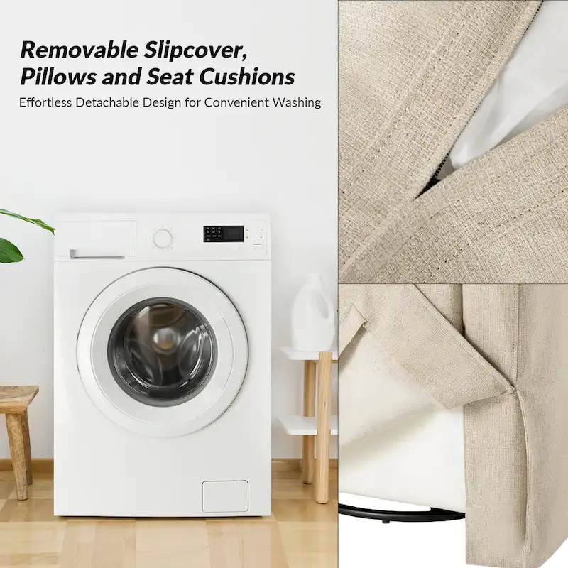 Stan Farmhouse Slipcover Rocking Swivel Chair by HULALA HOME