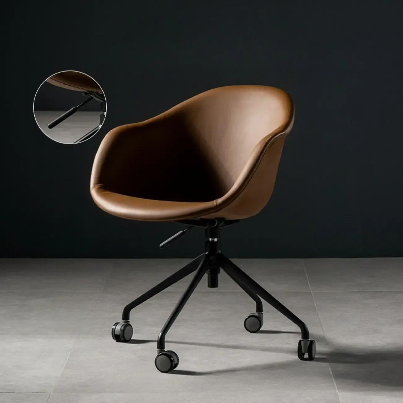 Simple Brown Adjustable Swivel Office Chair