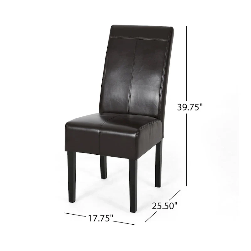 T-stitch Brown Leather Dining Chairs (Set of 2) by Christopher Knight Home