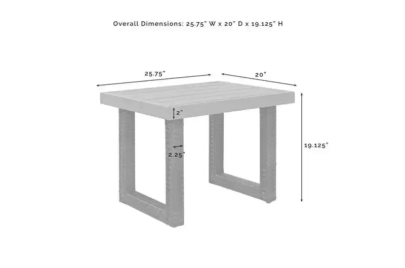 HomeStock Beaufort Outdoor Wicker Table - Brown