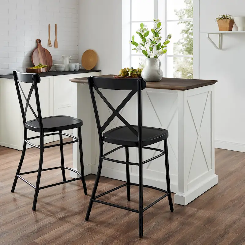 Clifton Kitchen Island W/Camille Stools - 50d x 47.75w x 36.25h