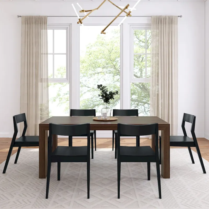 Plank and Beam 72   Modern Solid Wood Table and Chairs Dining Set