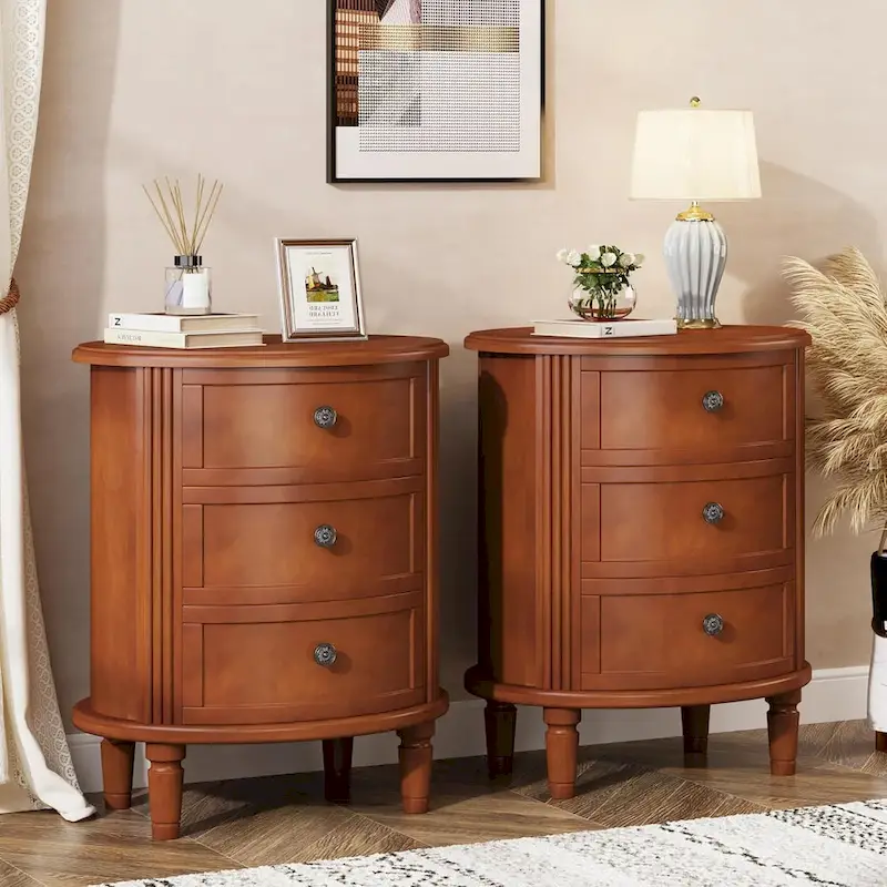 Fully Assembled Nightstand with 3 Drawers